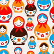 Matreshka doll - seamless vector pattern