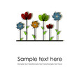 Multicolored flowers on a white background