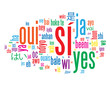 Nube de Palabras "SI" (voto positivo me gusta satisfacción)