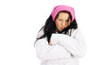 pretty woman in winter clothes