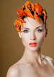 Woman with decoration of cancer
