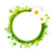 Speech Bubble With Green Blob And Camomiles
