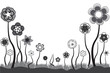 Vector: Beautiful floral illustration of seasonal blooms in summer or sp Beautiful floral illustration of seasonal blooms in summer or sp