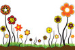 Vector: Beautiful floral illustration of seasonal blooms in summer or sp Beautiful floral illustration of seasonal blooms in summer or sp