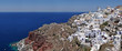 Overview on Oia on the island of Santorini in Greece
