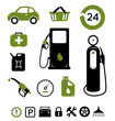 Gasoline station icons set