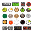 Different clocks collection isolated on white
