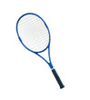 Blue tennis racket isolated white background