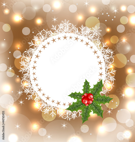 Vector: Christmas greeting card with mistletoe Christmas greeting card with mistletoe