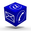 Cube communication bleu