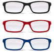 Eyeglasses – black, red and blue