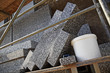 thermal insulation boards on the scaffold