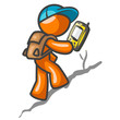 Orange Man Hiking with GPS