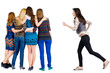 girl hastens to join friends