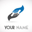 Logo solidarity, hands touching # Vector