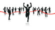 Vector: businessmen running to the finish line businessmen running to the finish line