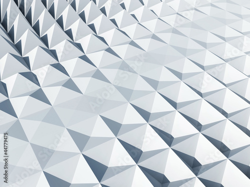 Illustration: White square cellular pyramidal surface White square cellular pyramidal surface
