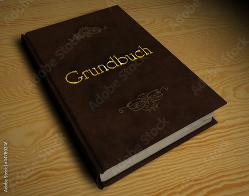 Illustration: 3D Buch - Grundbuch 3D Buch - Grundbuch