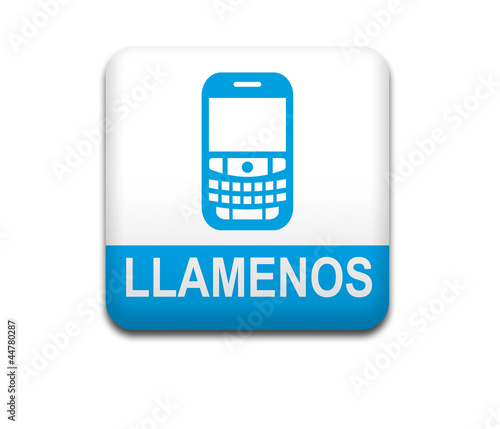 Illustration: Boton cuadrado blanco LLAMENOS Boton cuadrado blanco LLAMENOS