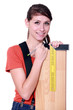 portrait of young woman with angle bracket