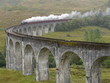 Train on Glenfinnan viaduct. Scotland.
