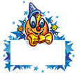 Vector: happy party cartoon whit banner happy party cartoon whit banner