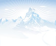 verschneite Berge