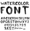 Handwritten black watercolor alphabet