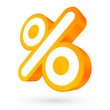Orange/White Percent Sign 3D Sale