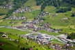 Beautiful town in a valley of the Alps in Switzerland