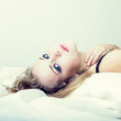 portrait of a sensual girl in bed