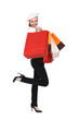 Happy woman returning from shopping trip
