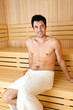 Beautiful man in a steam room