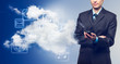 Businessman with touch screen phone