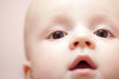 Little baby with brown eyes portrait