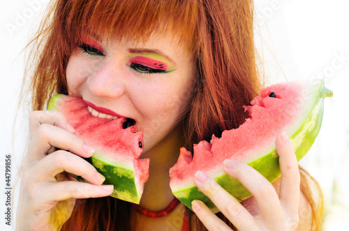 Photo: enjoying of watermelon enjoying of watermelon