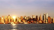 Manhattan skyline at sunset, time lapse