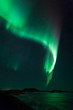 Northern lights over frozen lake Myvatn in Iceland