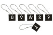 Black metal key tag with letter U-Z