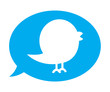 Twitter bird inside blue speech bubble