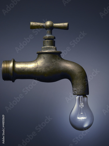 Photo: tap with a light bulb - rubinetto con lampadina tap with a light bulb - rubinetto con lampadina