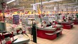 Timelapse of Cash Desks at a Supermarket.