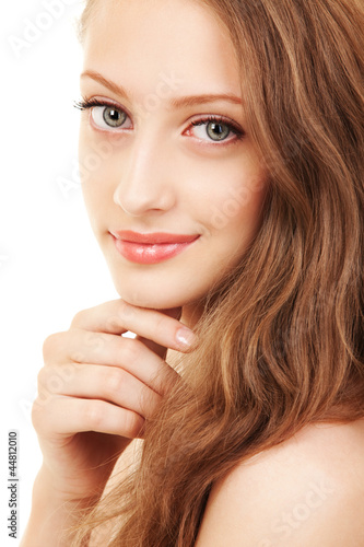Photo: Portrait of a young woman with beautiful hair Portrait of a young woman with beautiful hair