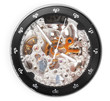 gears and mainspring in the mechanism of a pocket watch