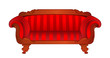 Vector red sofa isolated on white