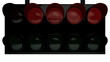 traffic light for racing   with white and blue background