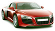 Red sporty premium-class car