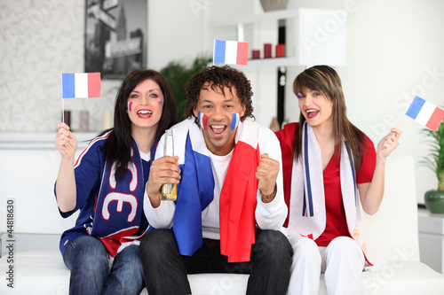 Photo: French fans at home French fans at home