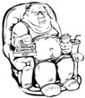 Fat man with a remote control
