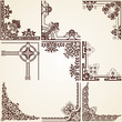 Decorative Corners , vector set calligraphic detailed